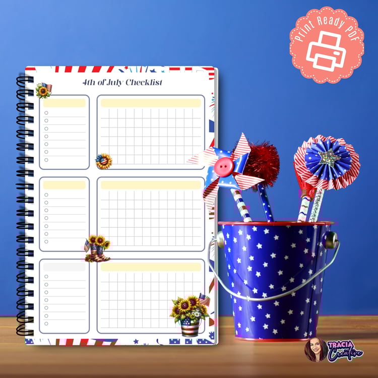 4th of July Checklist Planner Insert | Tracia Creative