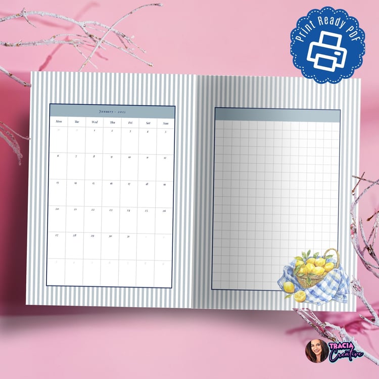 2025 A6 Printable Calendar Notepad | Plan in Style | Tracia Creative