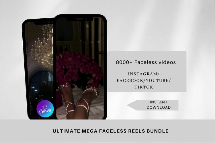 8000+ Faceless Reels Bundle – the ultimate collection for ambitious creators and entrepreneurs! These aesthetic, luxury, and melanin-inspired Instagram videos are perfect for showcasing your brand in a faceless yet impactful way.