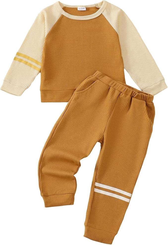Toddler Boy Clothes Baby Boy Outfit Kids Little Cotton Pullover Sweatshirt Pants Fall Winter Clothes for Boys
