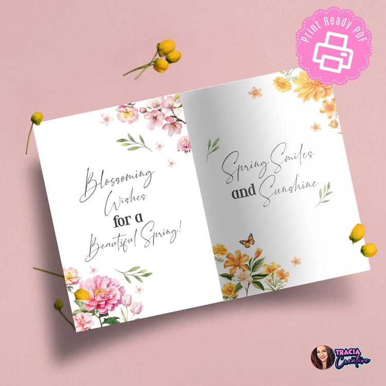 Spring Greeting Cards A5 | Tracia Creative