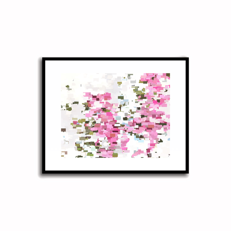 Pink, Blue and Gray Modern Abstract Artwork - 24-2 (size 5X7 inches)    Transform your space with our unique art instant printable!🌟Download the radiant palette featuring purple and amber for an instant decor upgrade. This unique gallery-quality art piece