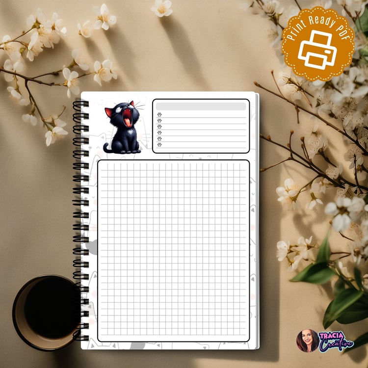 Printable Cat Notebook Pages | Tracia Creative