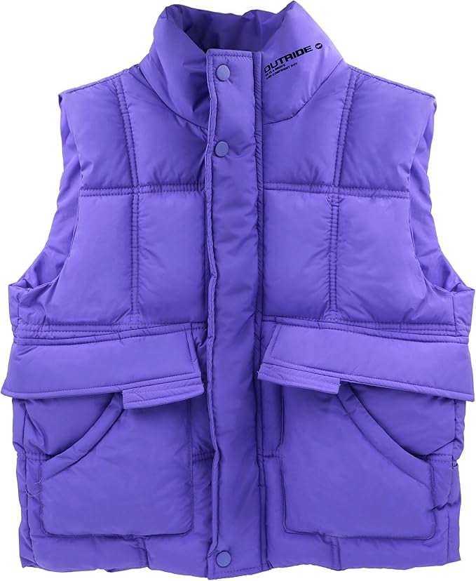 Girls Puffer Vests Coat Boys Sleeveless Thicken Padded Jacket Lightweight Winter Coat