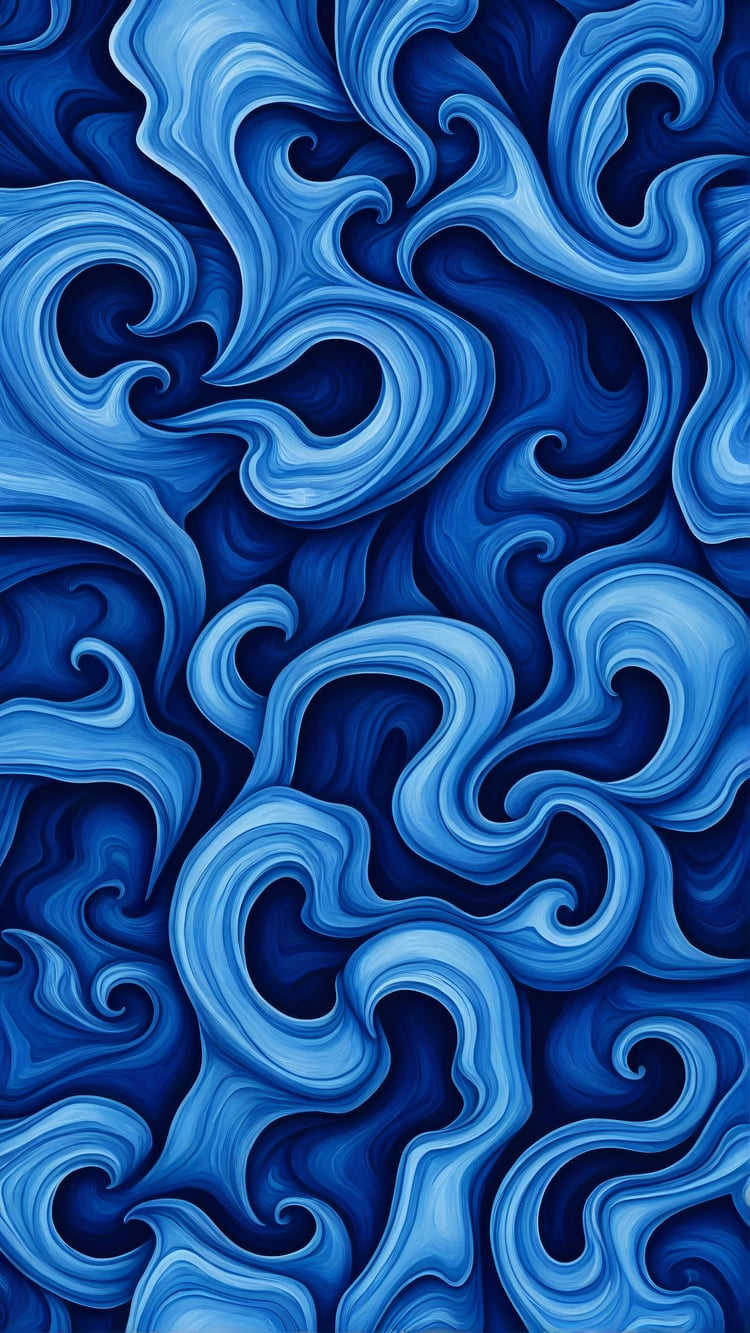 Ethereal blue magic waves flowing gracefully, creating a mesmerizing and dynamic abstract design. Perfect for digital artwork, backgrounds, and creative projects.