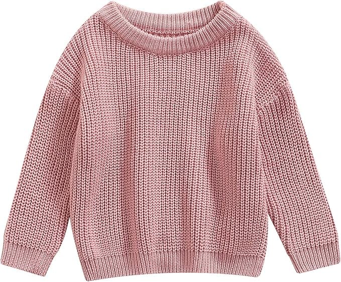 Baby Girl Boy Knit Sweater Blouse Pullover Sweatshirt Warm Crewneck Long Sleeve Tops for Infant Toddler
