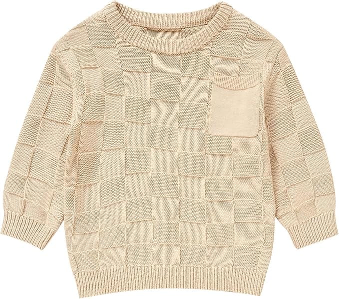 Viworld Toddler Girl Knit Sweater Blouse Pullover Warm Crewneck Long Sleeve Tops for Toddler Boy Fall Winter Clothes