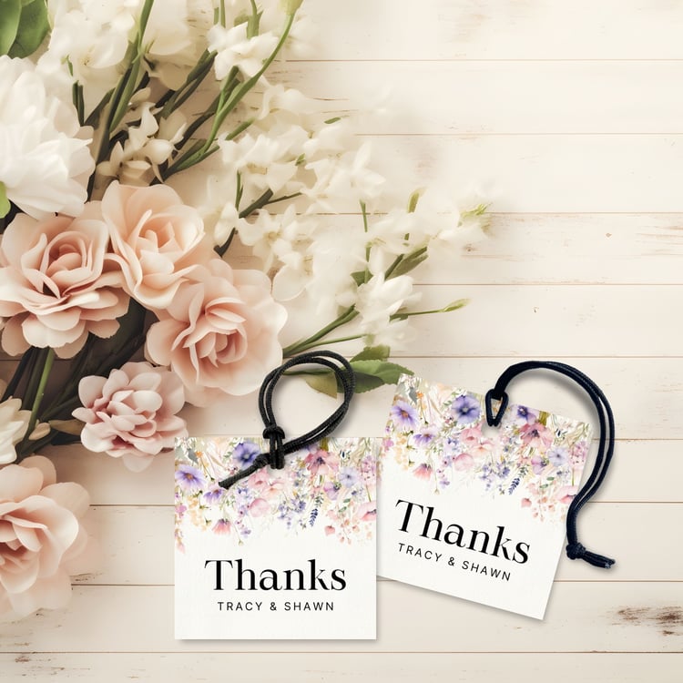 Canva Editable Wildflower Thank You Tag – 2x2” Design