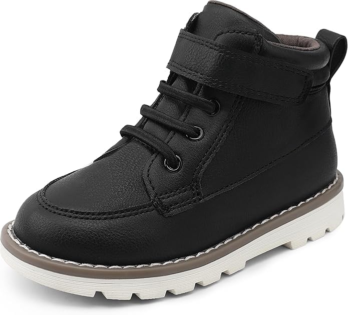 HOMEHOT Boys Fashion Boots High Top Sneakers Faux Leather (toddller/littile kids)