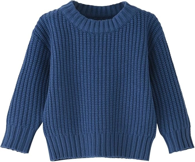 Toddler Baby Boys Girls Knitted Sweater Warm Soild Pullover Top Autumn Winter Outfits
