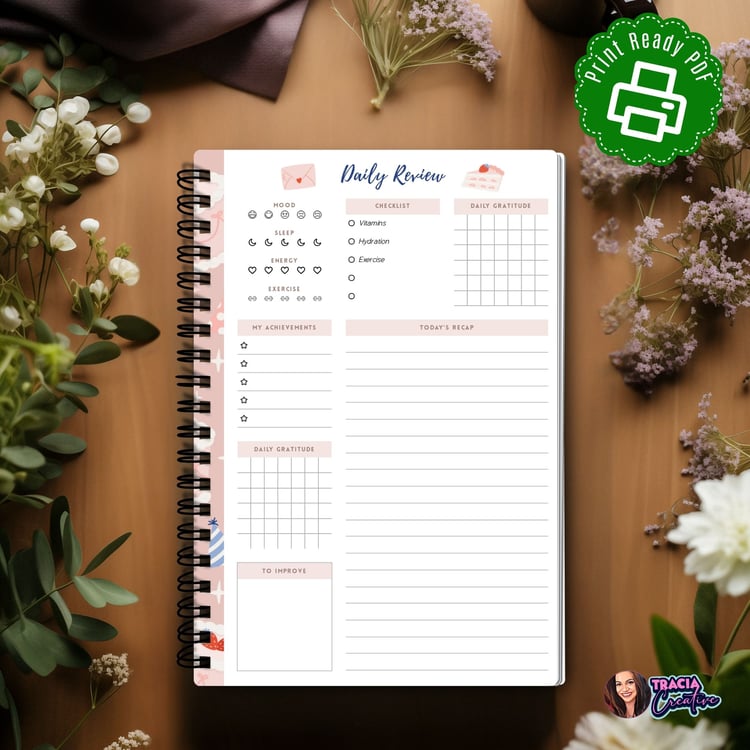 Daily Review Planner Insert – A5 Size for Personal Growth