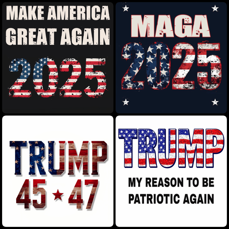 patriotic art, Donald Trump designs, American flag, Trump bus hostages, MAGA artwork, political cartoons, patriotic wall art, patriotic designs, wolf art, eagle art, Trump Christmas, America sweetheart, political posters, unity art, political imagery, Car