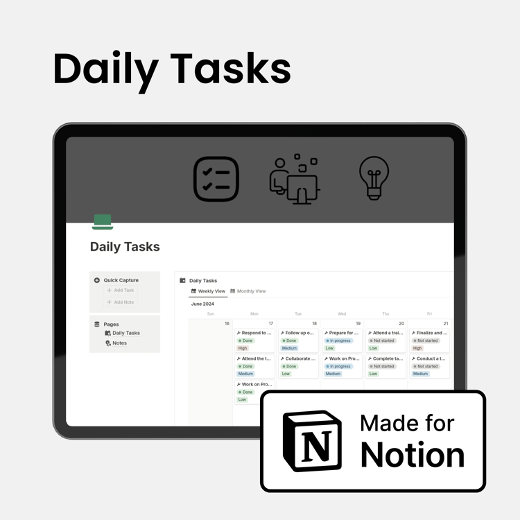 Daily Tasks Notion Template