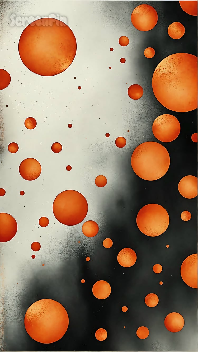 Orange spheres on a dark background, creating a bold and striking abstract design. Perfect for digital art, wallpapers, and creative projects.