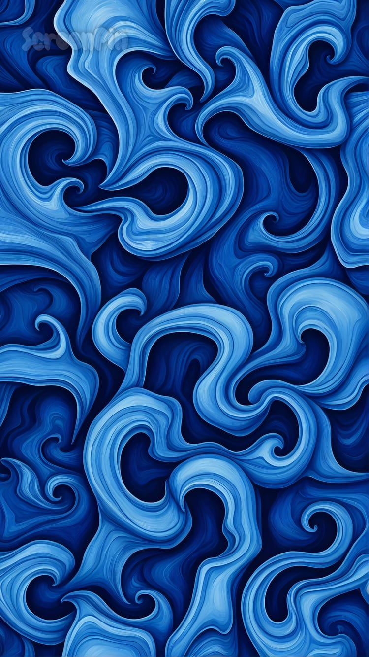 Abstract background featuring blue smoky waves, creating a fluid and ethereal design. Ideal for digital art, wallpapers, and creative projects.