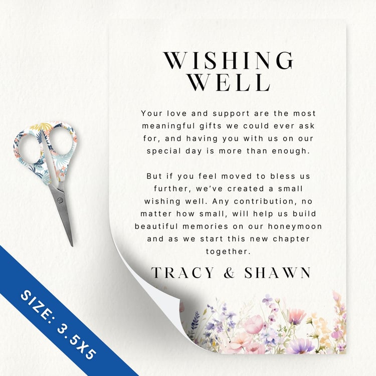 Canva Wildflower Wedding Wishing Well - Cash Gift Collection