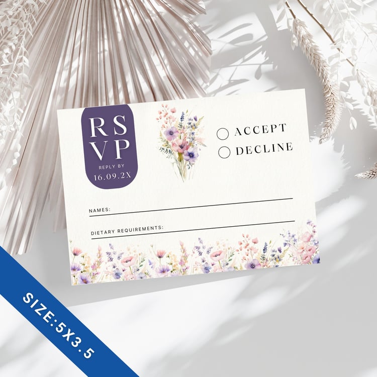 Canva Wildflower RSVP Card - Stylish Wedding Response