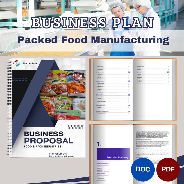 BUSINESS PLAN TEMPLATE - Packed Foods Manufacturing, Warong Buku