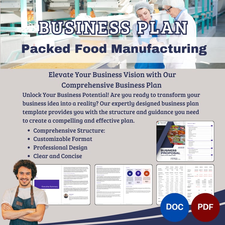 BUSINESS PLAN TEMPLATE - Packed Foods Manufacturing, Warong Buku