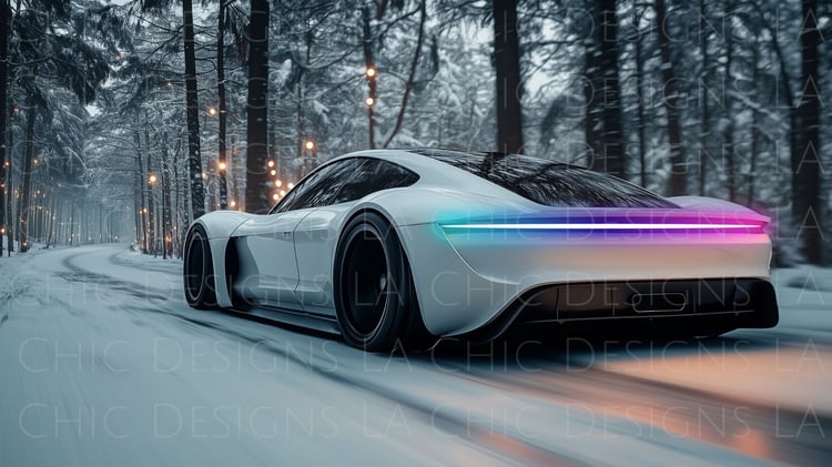 White Sports car stock photo