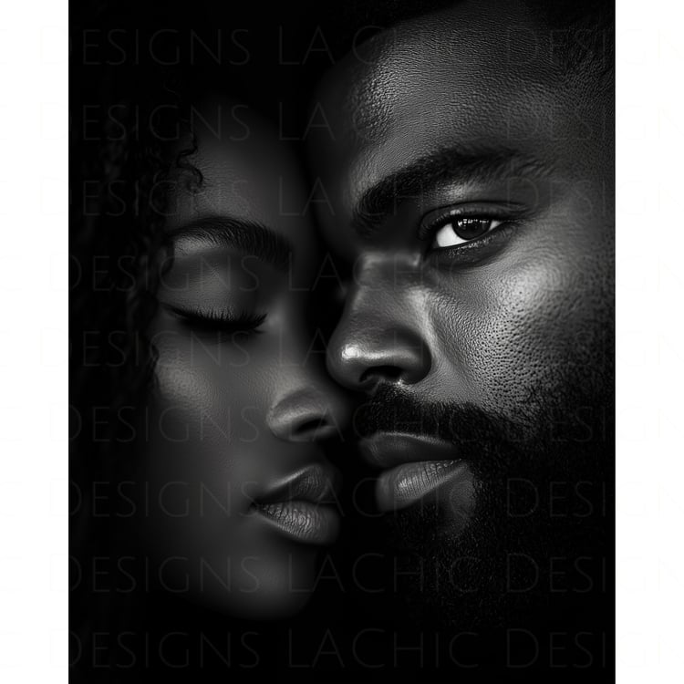 African American Stock Photos, Black and White Love Story Image for Book Covers, Posters, Story Reels