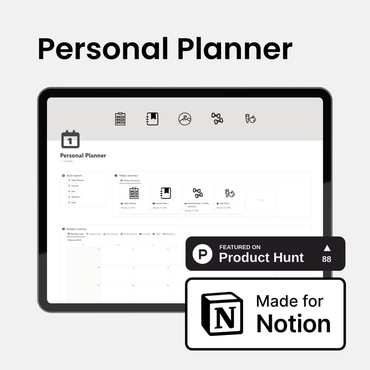 Personal Planner Notion Template