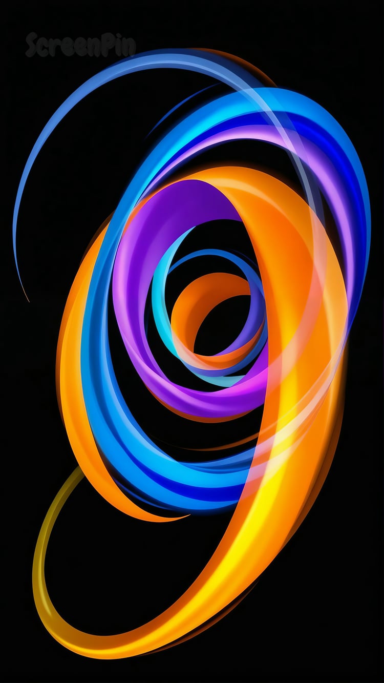 Colorful vortex design on a black background, creating a dynamic and visually striking abstract effect. Perfect for digital art, wallpapers, and creative projects.