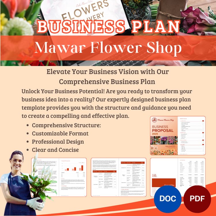 BUSINESS PLAN TEMPLATE - Flower Shop, Warong Buku
