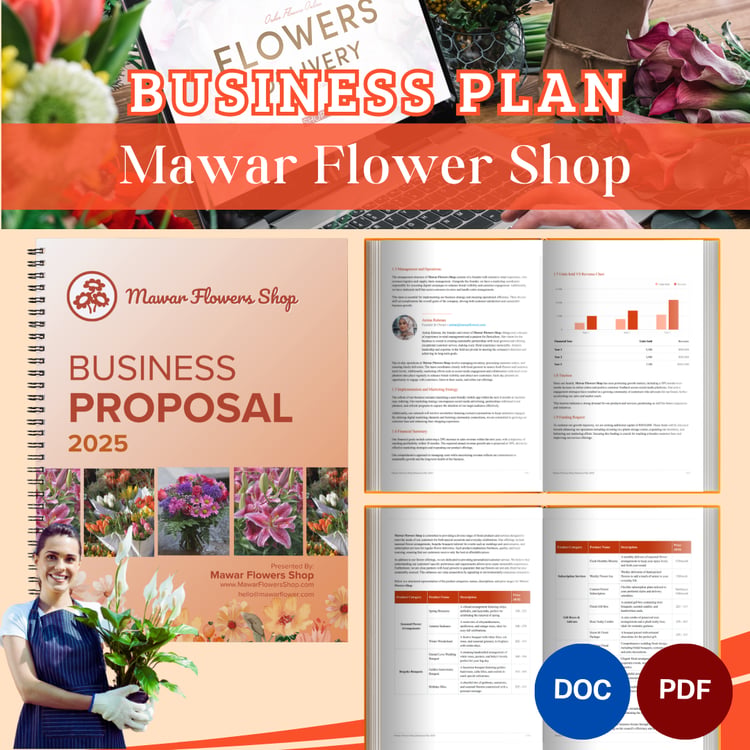 BUSINESS PLAN TEMPLATE - Flower Shop, Warong Buku