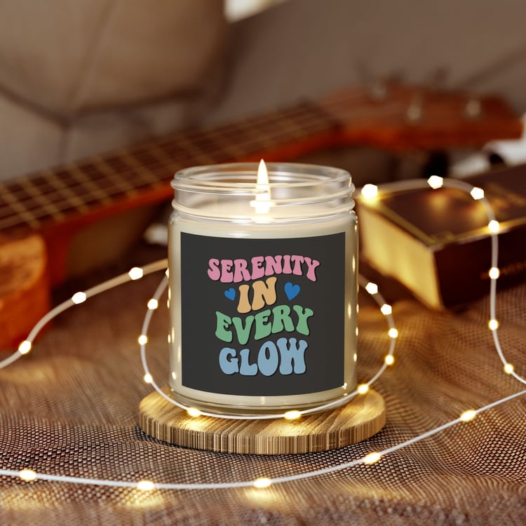Serenity in every glow, scented candle