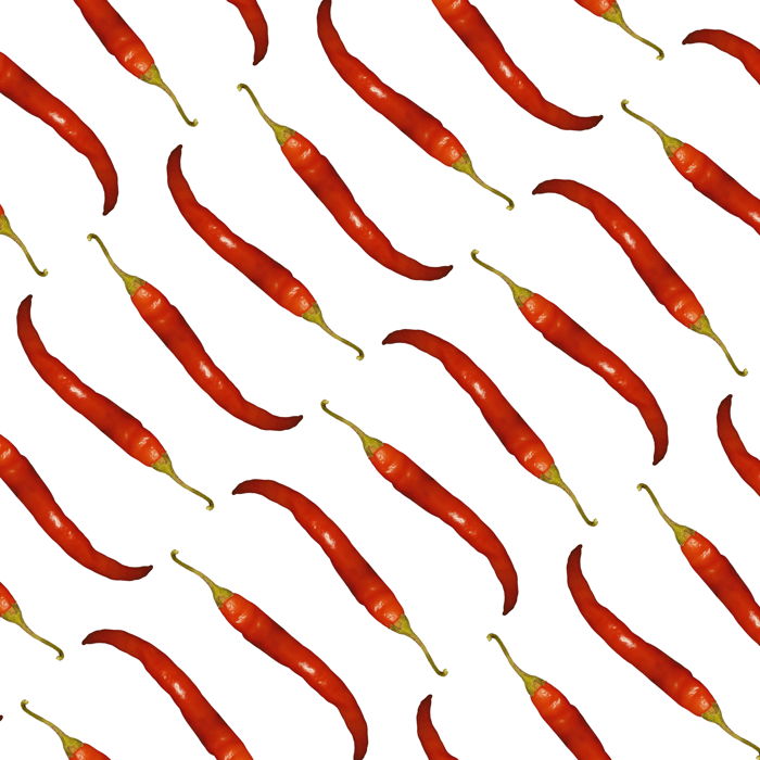 Pattern of red chili isolated on white background