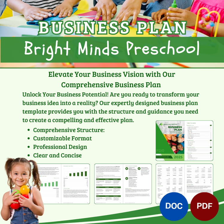 BUSINESS PLAN TEMPLATE - Preschool & Day Care, Warong Buku