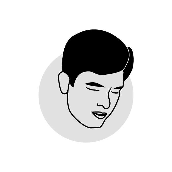 Calm Man Face minimal illustration vector icon with transparent background PNG, JPG files and EPS File