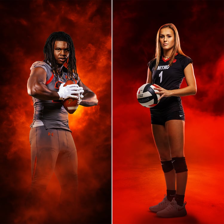 Smoke and Fog, Layered Photoshop Template, Digital Background, School, Sports, Team Photography, for Photographers, Realistic, Colors, Lights, Epic