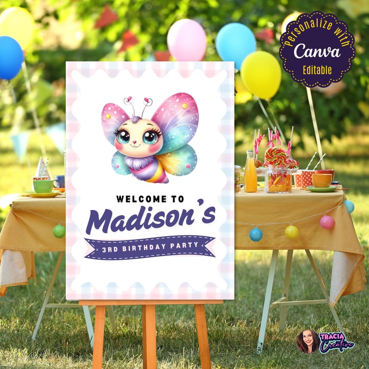 Our Little Butterfly Birthday Welcome Sign – Printable Decor