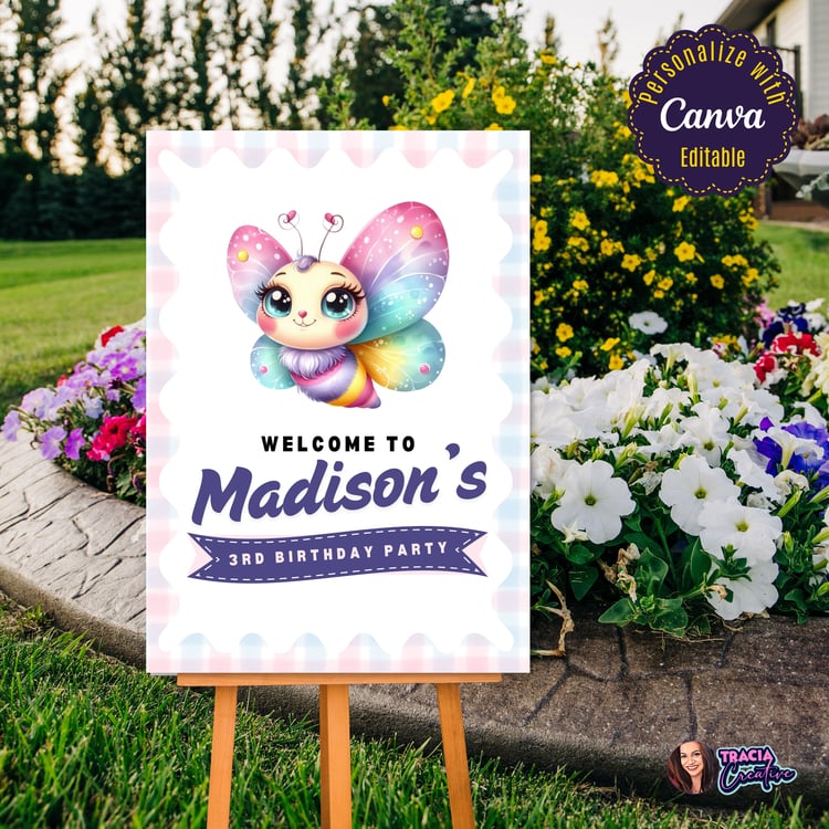 Our Little Butterfly Birthday Welcome Sign – Printable Decor