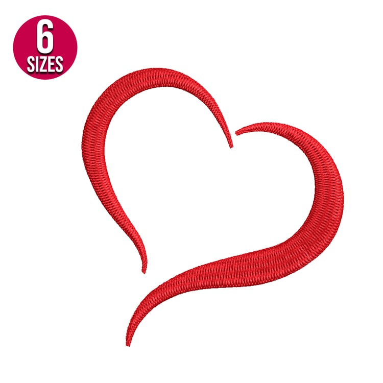 Buy Heart shape machine embroidery design, Digital download, Instant download
