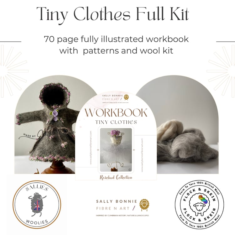 wet felted dresses and coat on a stand