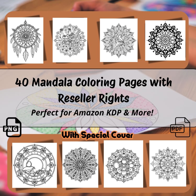 40 mandala coloring pages with reseller rights!