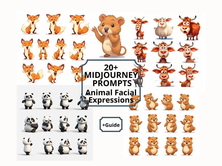 midjourney prompts for animal facial expressions