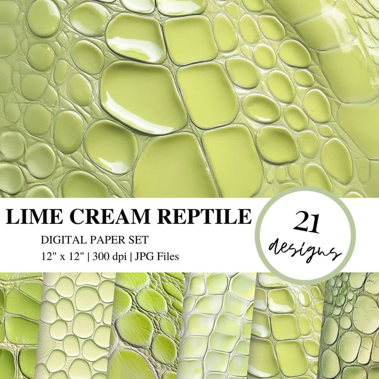 lime cream green crocodile skin digital paper
