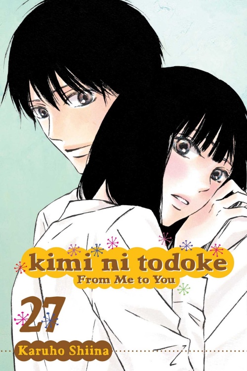 Cover of Kimi ni Todoke: From Me to You Volume 25 by Karuho Shiina. The illustration depicts two characters in a warm embrace, highlighting the tender and emotional themes of the manga series.