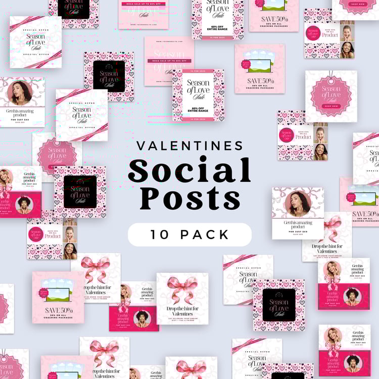 Pink Valentine Beauty Instagram Post Pack – Cute & Stylish