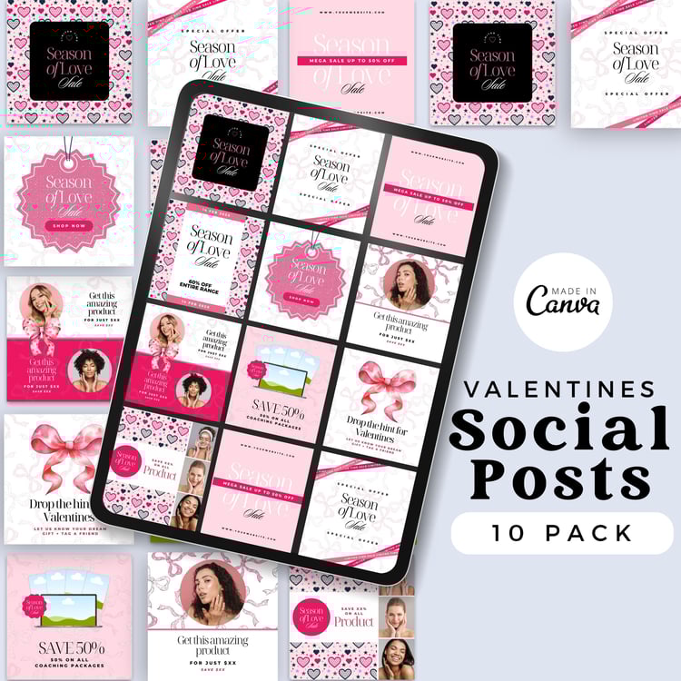 Pink Valentine Beauty Instagram Post Pack – Cute & Stylish