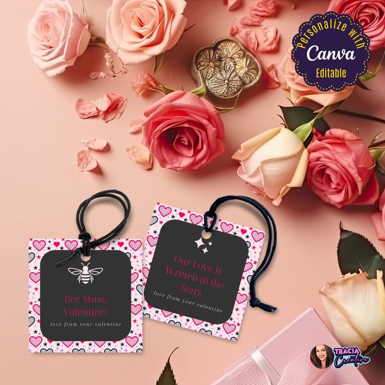 Printable Valentines Gift Labels – 2x2" Canva Template