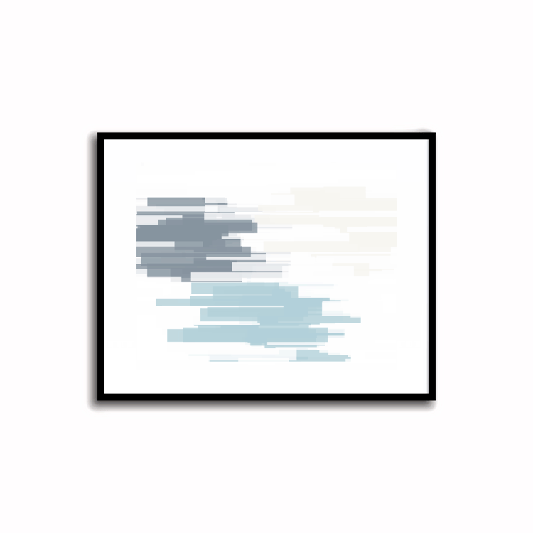 Brighten your space with this vibrant abstract color palette print in Jungle Mist (light blue gray), Coral Reef (vanilla), Dairy Cream (pale peach), Regent Gray, and Spring Wood (very light pink). Perfect for walls, desks, or shelves—download instantly an