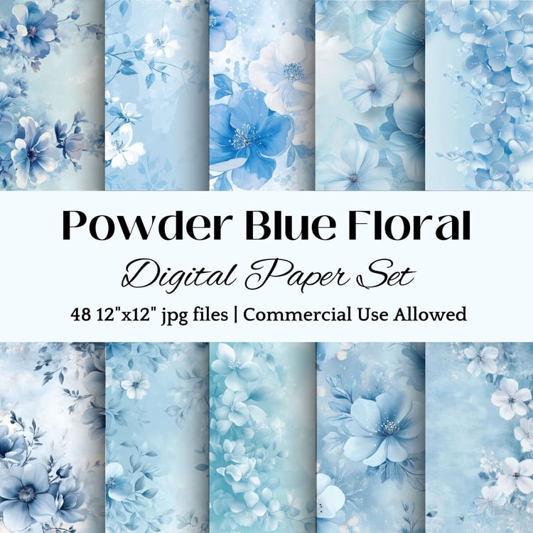 powder blue digital paper