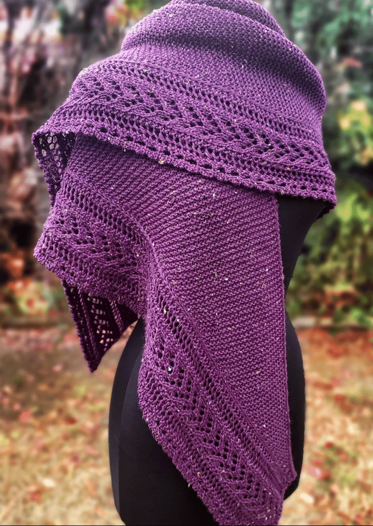 Purple Woodlawn shawl by Dee O’Keefe