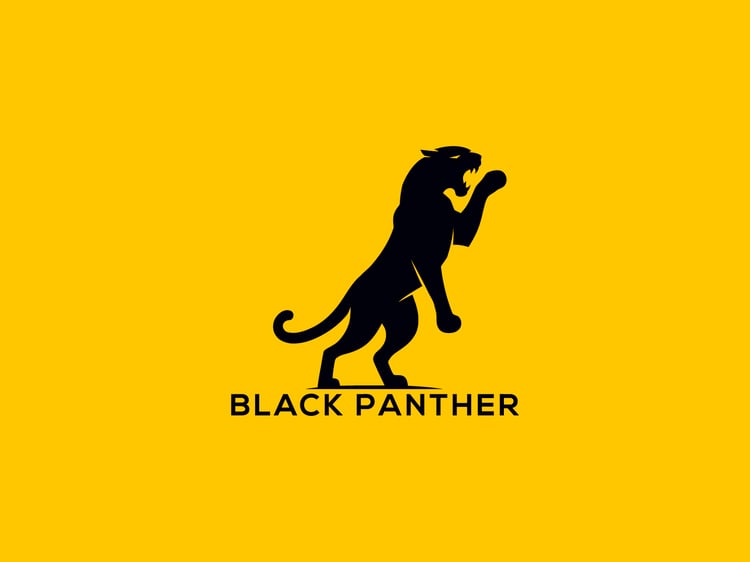 Hand-illustrated panther logo featuring a sleek and powerful design, ideal for branding, merchandise, and business identity.