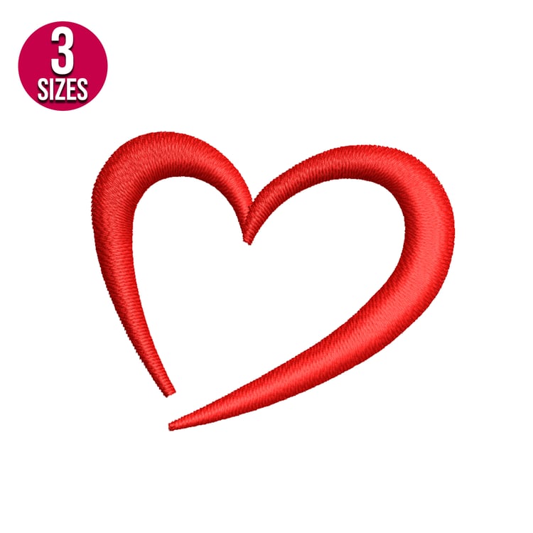 Buy Heart shape machine embroidery design, Digital download, Instant download